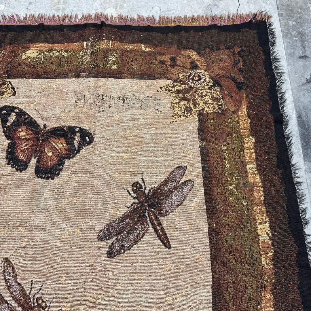 トンボ　蝶々　マルチカバー　ソファーカバー　ヴィンテージラグ　177x127