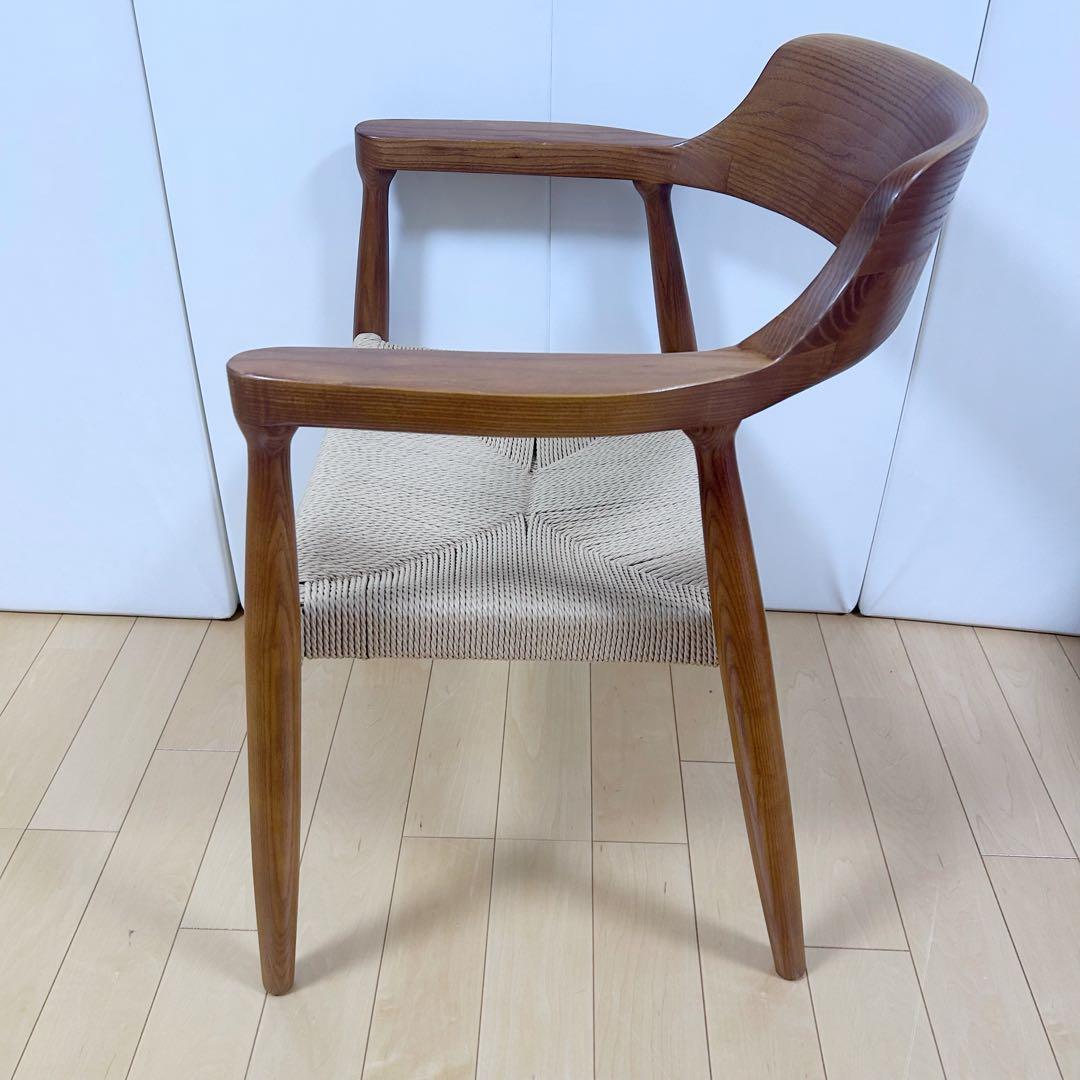 ペーパーコード　アームチェア　アッシュ　タンスのゲン ブラウン　天然木　無垢材④