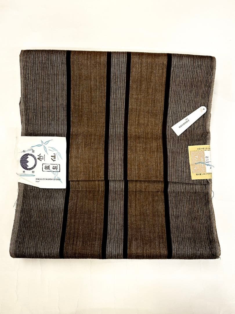 ❗️レア品❗️竺仙　綿１００％　綿しじら織り　蔵出し品　太縞　女浴衣反物　平畳み