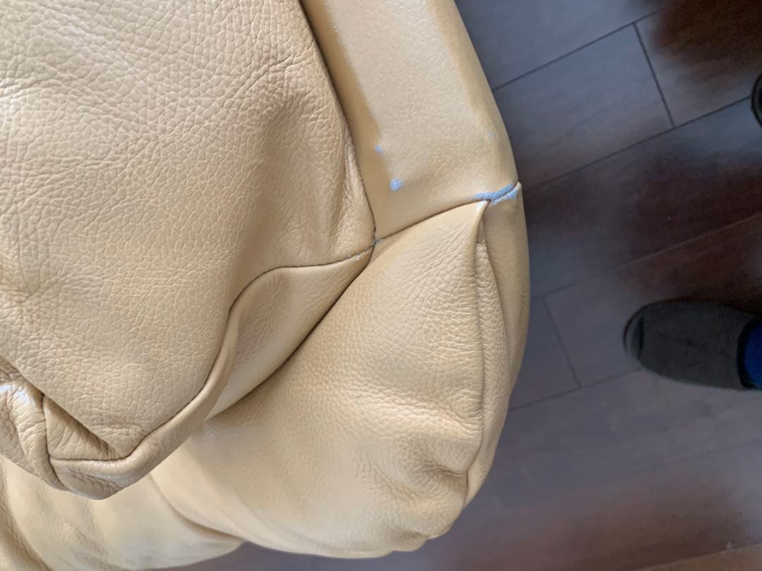 引き取り　ベージュ レザーソファ 3人掛け　フランスベッド