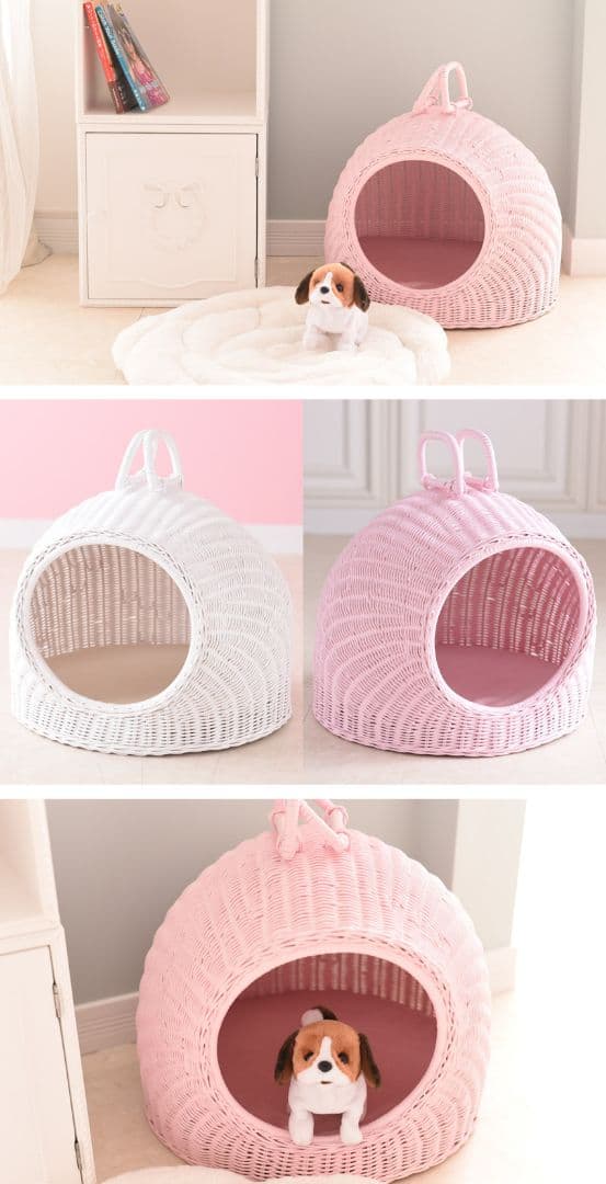 要問合せ♥️可愛いピンクハウス♥️移動も楽チン♪ペットハウス　犬　ネコ　白