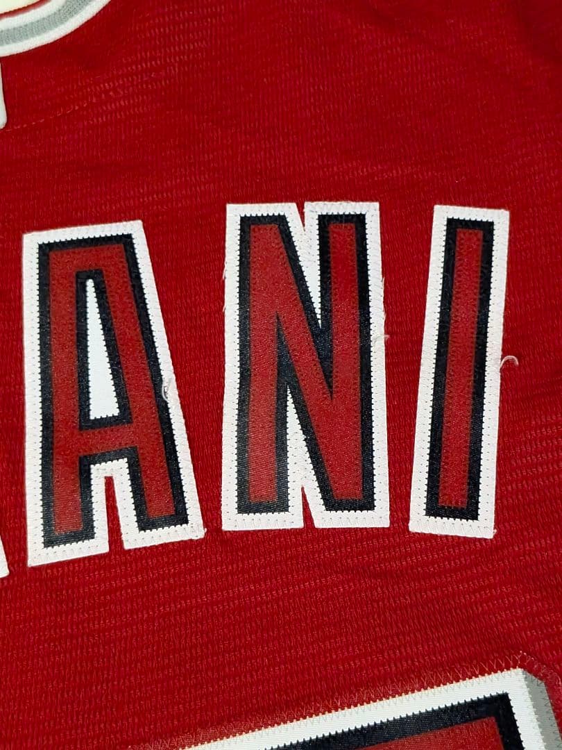 ①USA製 マジェスティック　エンゼルス 大谷翔平 ユニフォーム　Ｍ レッド