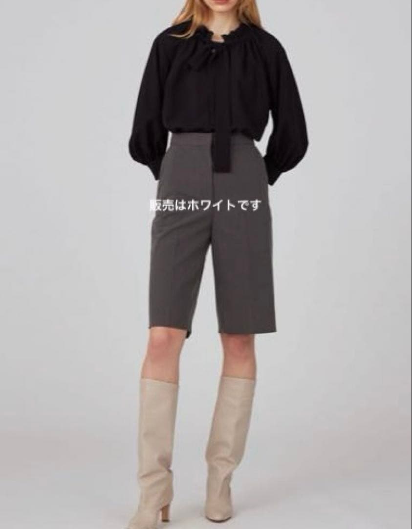 Ballsey シアートロ フリルネックブラウス　ホワイト