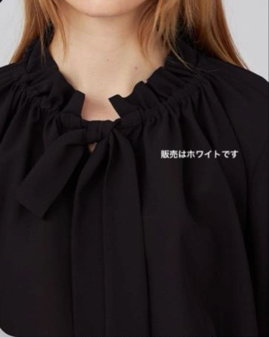 Ballsey シアートロ フリルネックブラウス　ホワイト