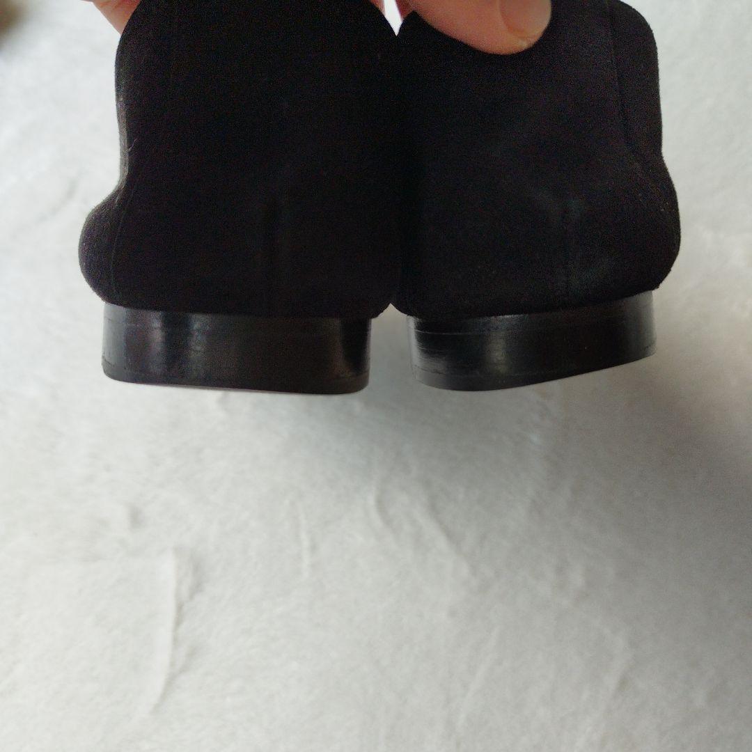 HERMÈS ブラック フラットシューズ 35　箱　　パンプス　スウェード