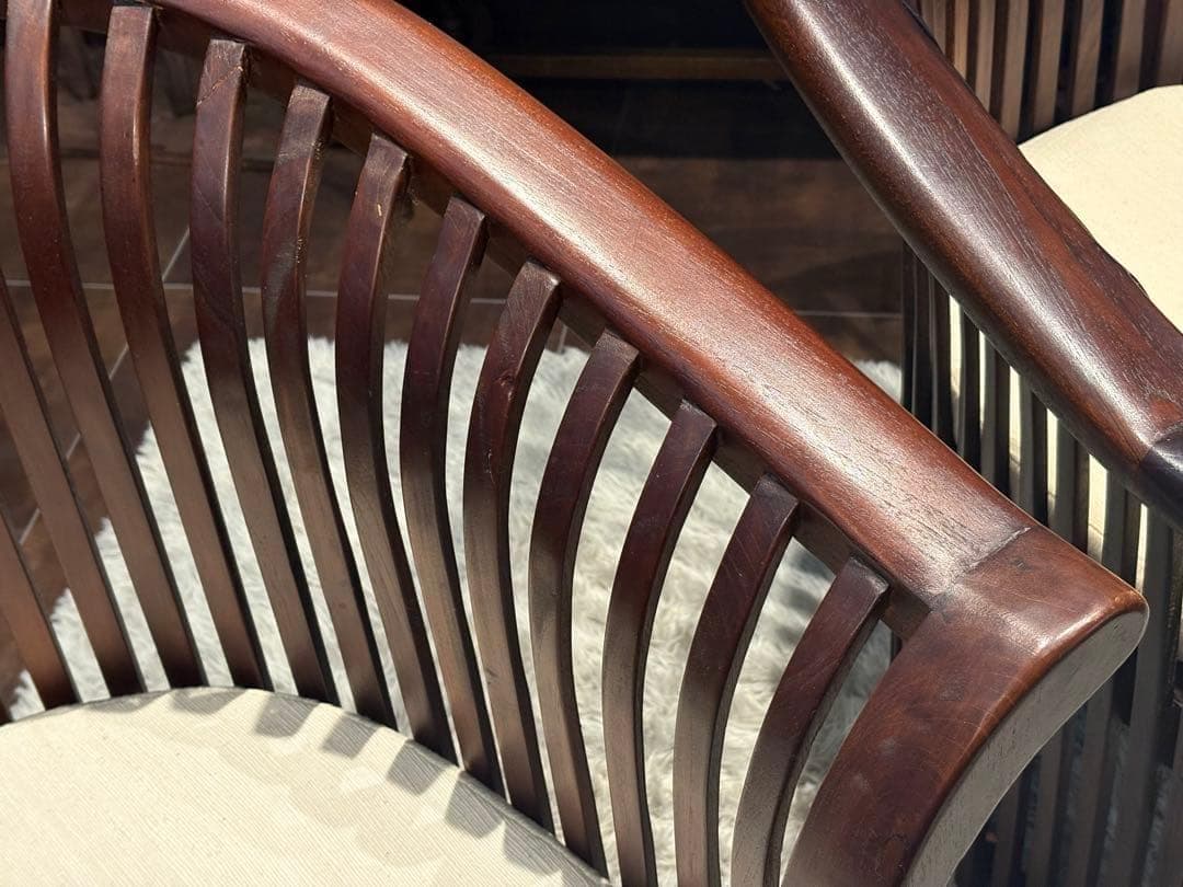 リゾート家具　アームソファ　ダイニングソファ　アンティーク　アジアン　NZ