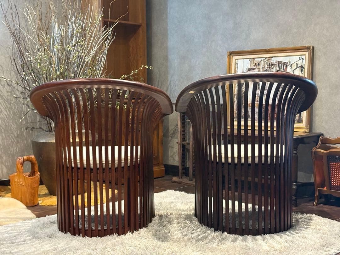 リゾート家具　アームソファ　ダイニングソファ　アンティーク　アジアン　NZ