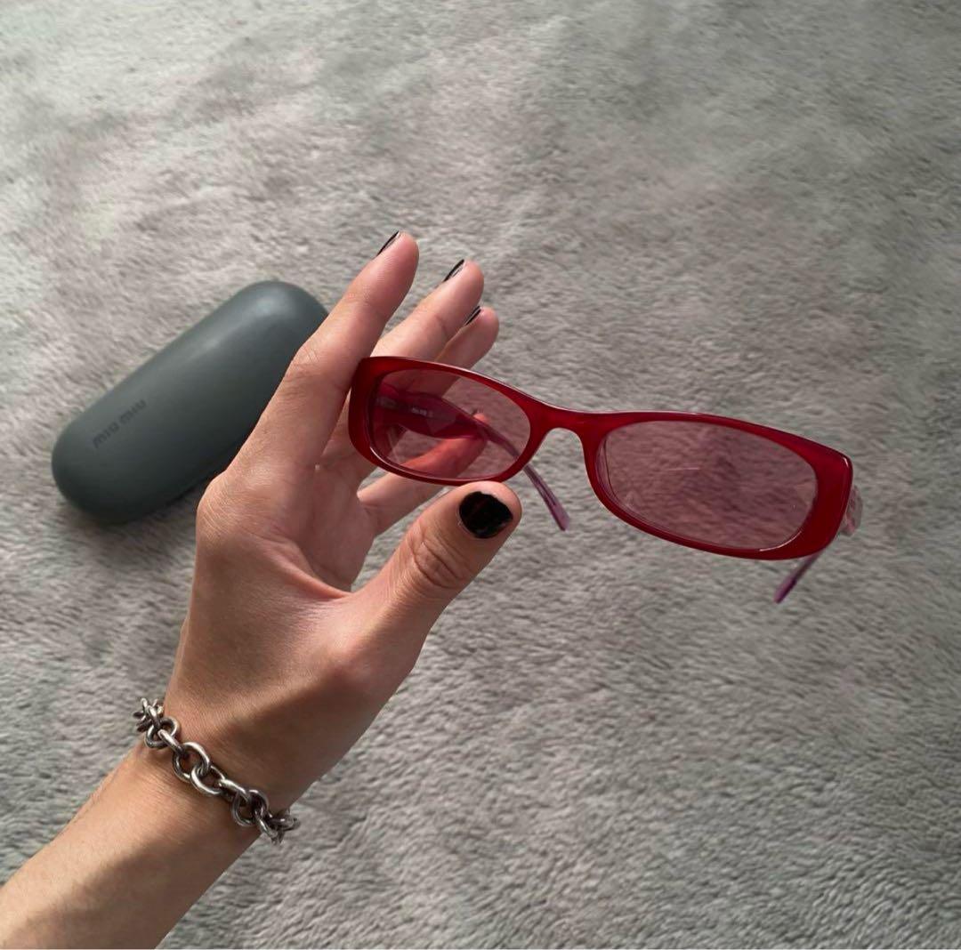 小物 2000s miumiu square sunglasses