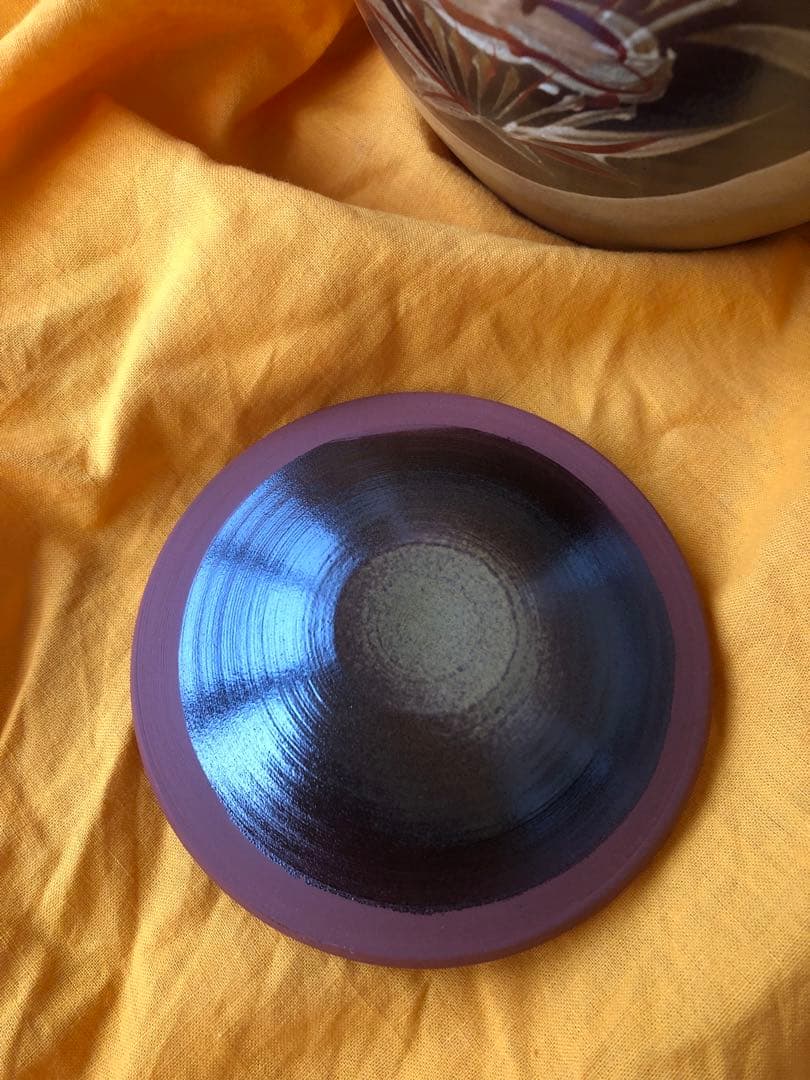 水指　朱泥　草紋　一位窯 田中一晃　氏作　共箱入