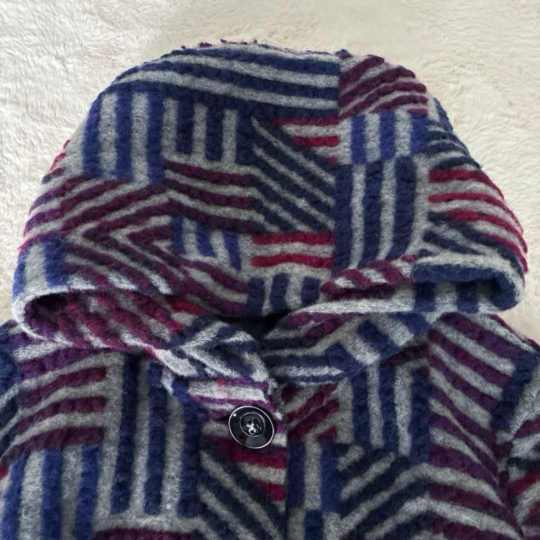 美品 近年✨イタリア製 コイビトミサキ 立体デザイン ウール ロング コート