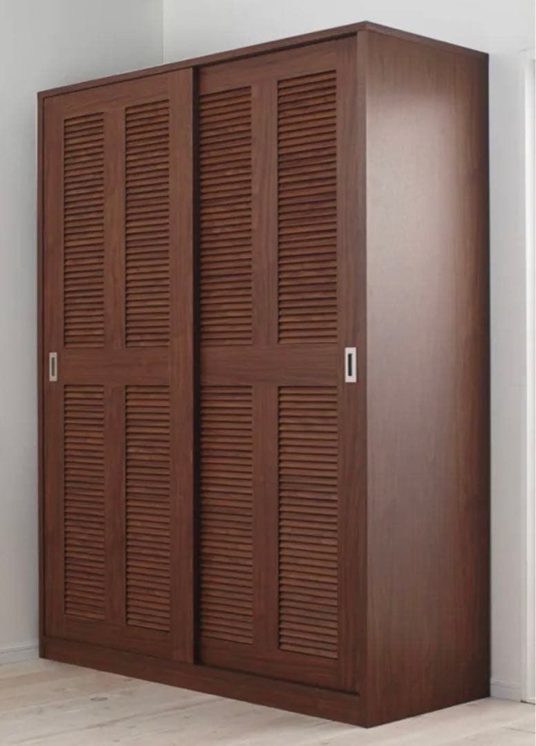 引き戸ルーバーワードローブ 幅150cm dinos クローゼット　洋服棚