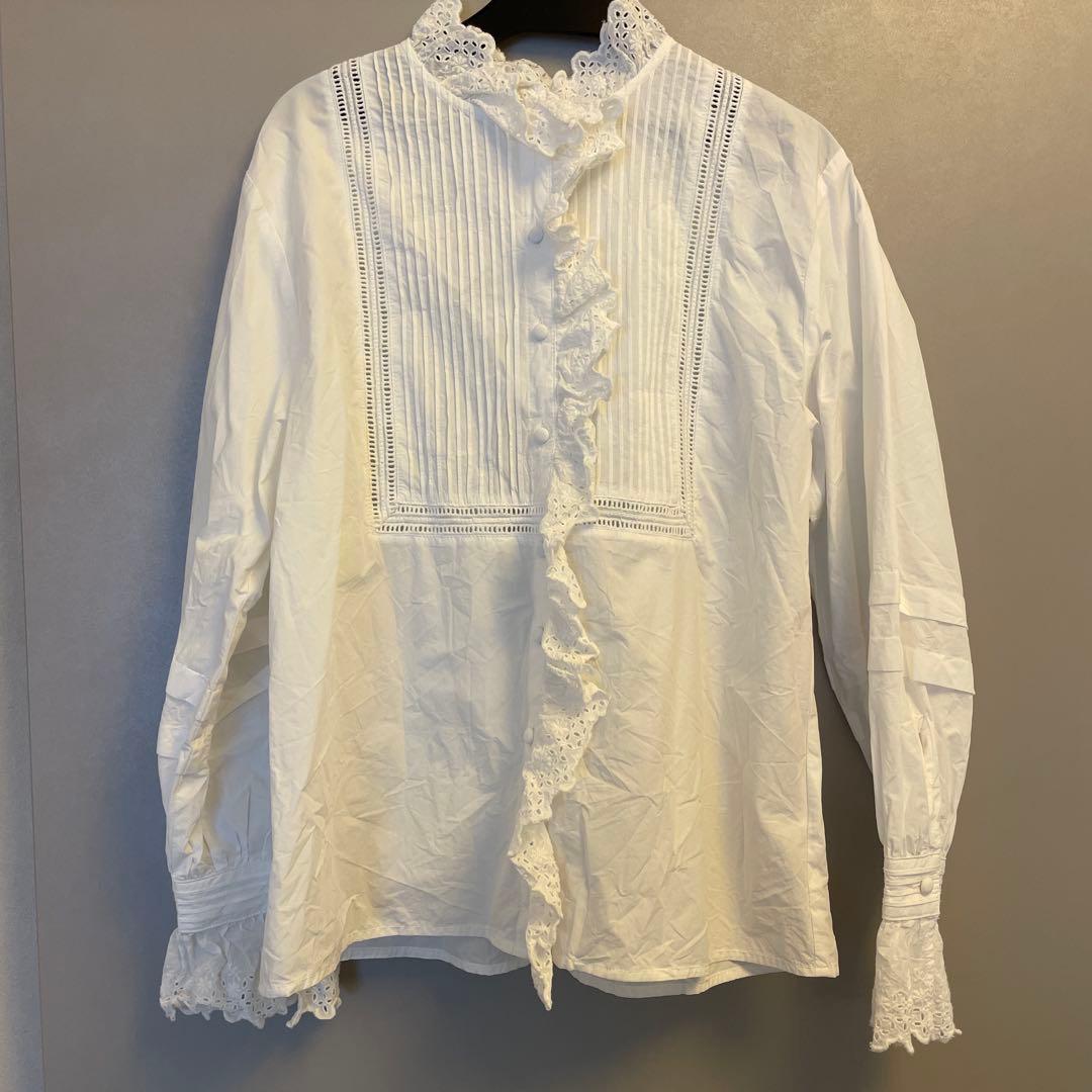 dot and stripes child woman フリル　ブラウス