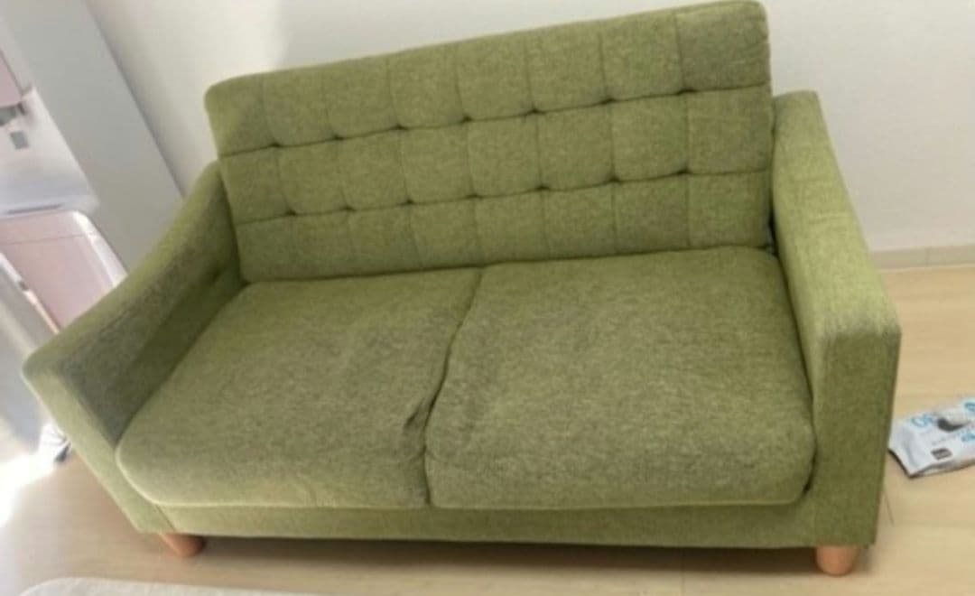 【直接配送込】収納付き ソファベッド コンパクト 幅125cm グリーン