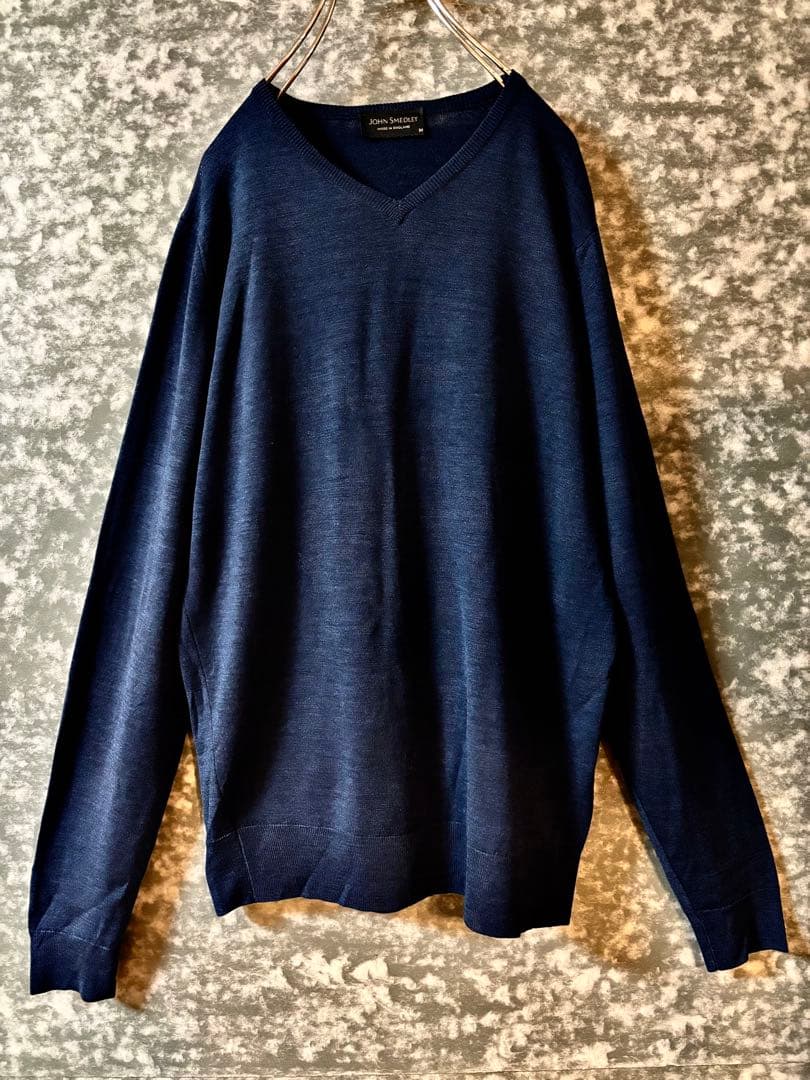 JOHN SMEDLEY イングランド製 Vネックニット ジョンスメドレー