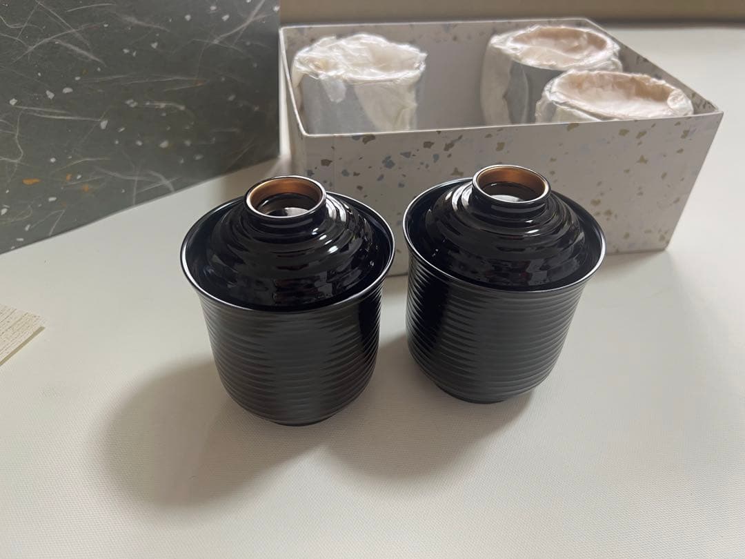 未使用　加賀金箔工芸　山中漆　小吸い物椀　茶道具　手描　金箔　 漆器　 工芸品