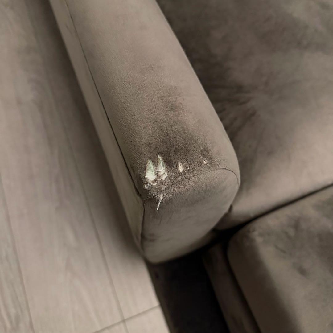 LOWYA オットマン2個付き 3人がけソファ