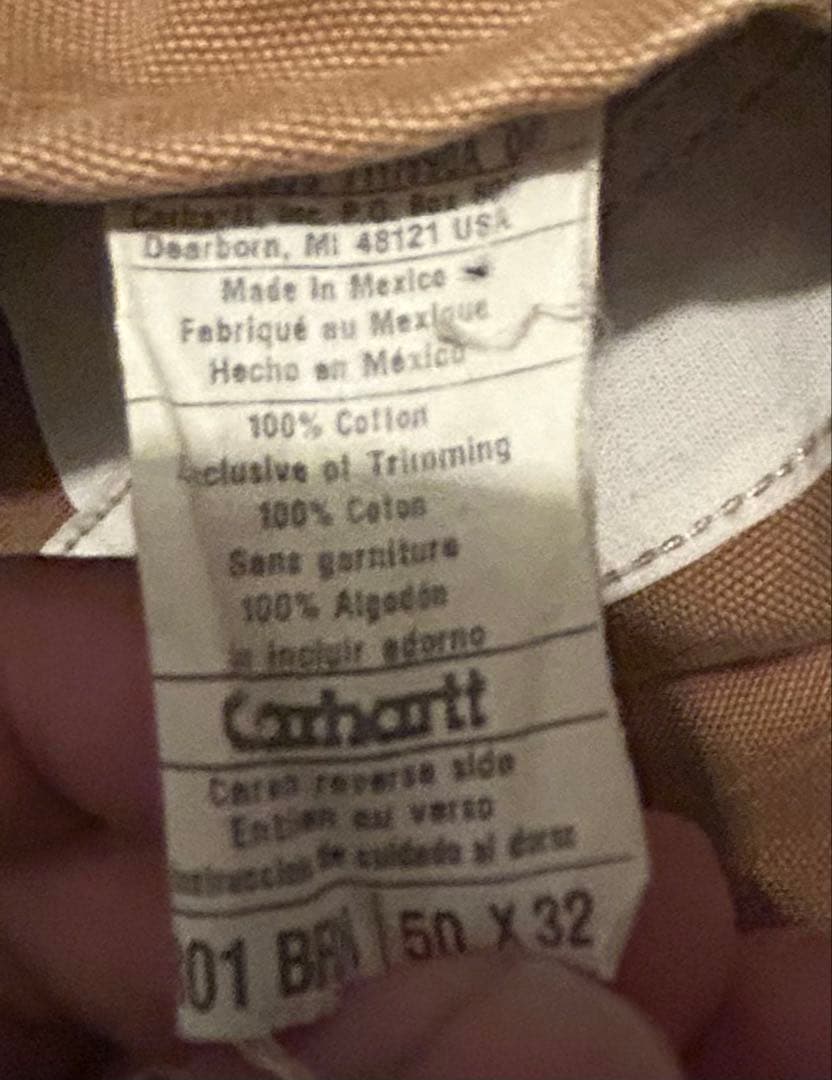 Carhartt オーバーオール ベージュ　50インチ