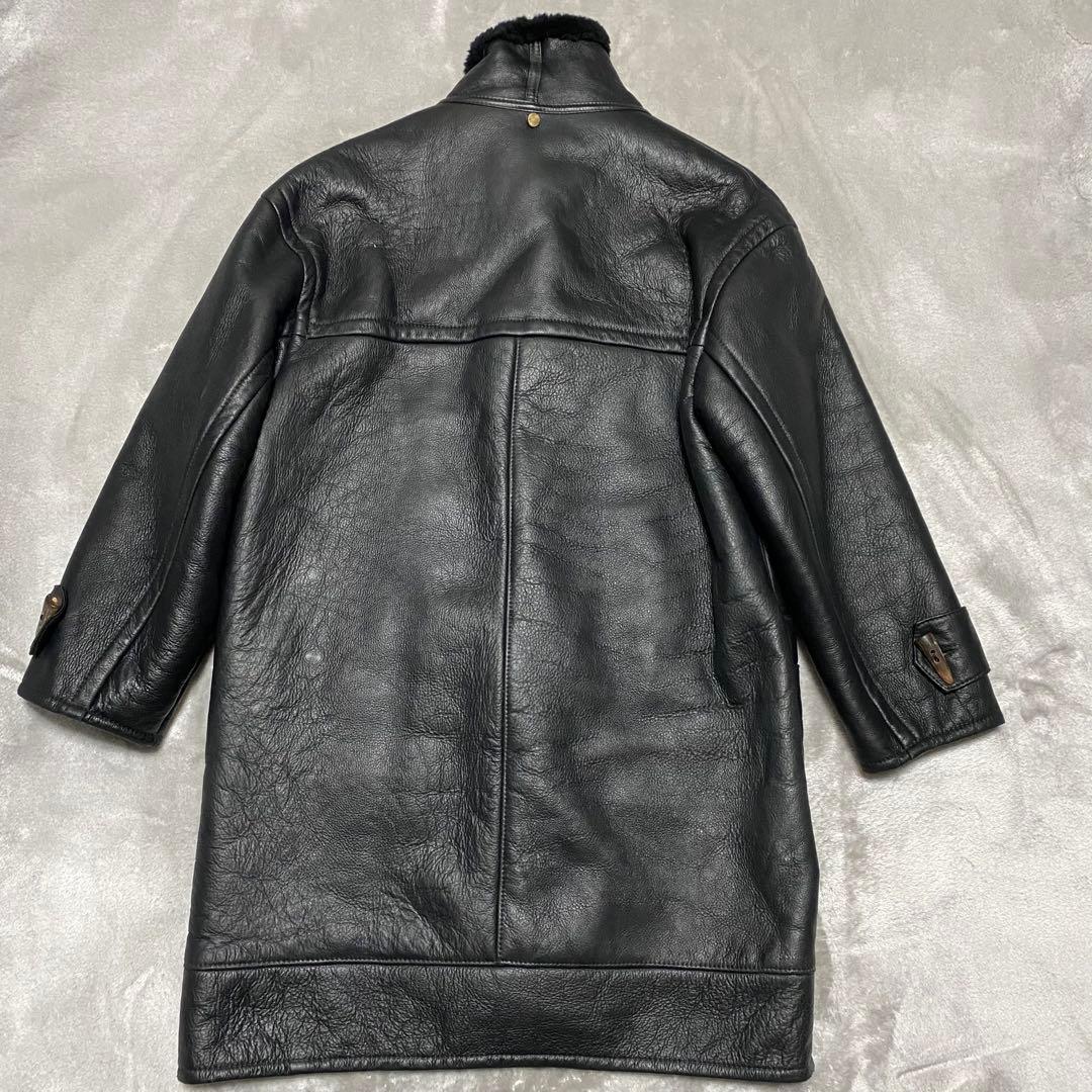 交渉中gco34 フーディーラムレザームートンダッフルコート　フード取外し可能