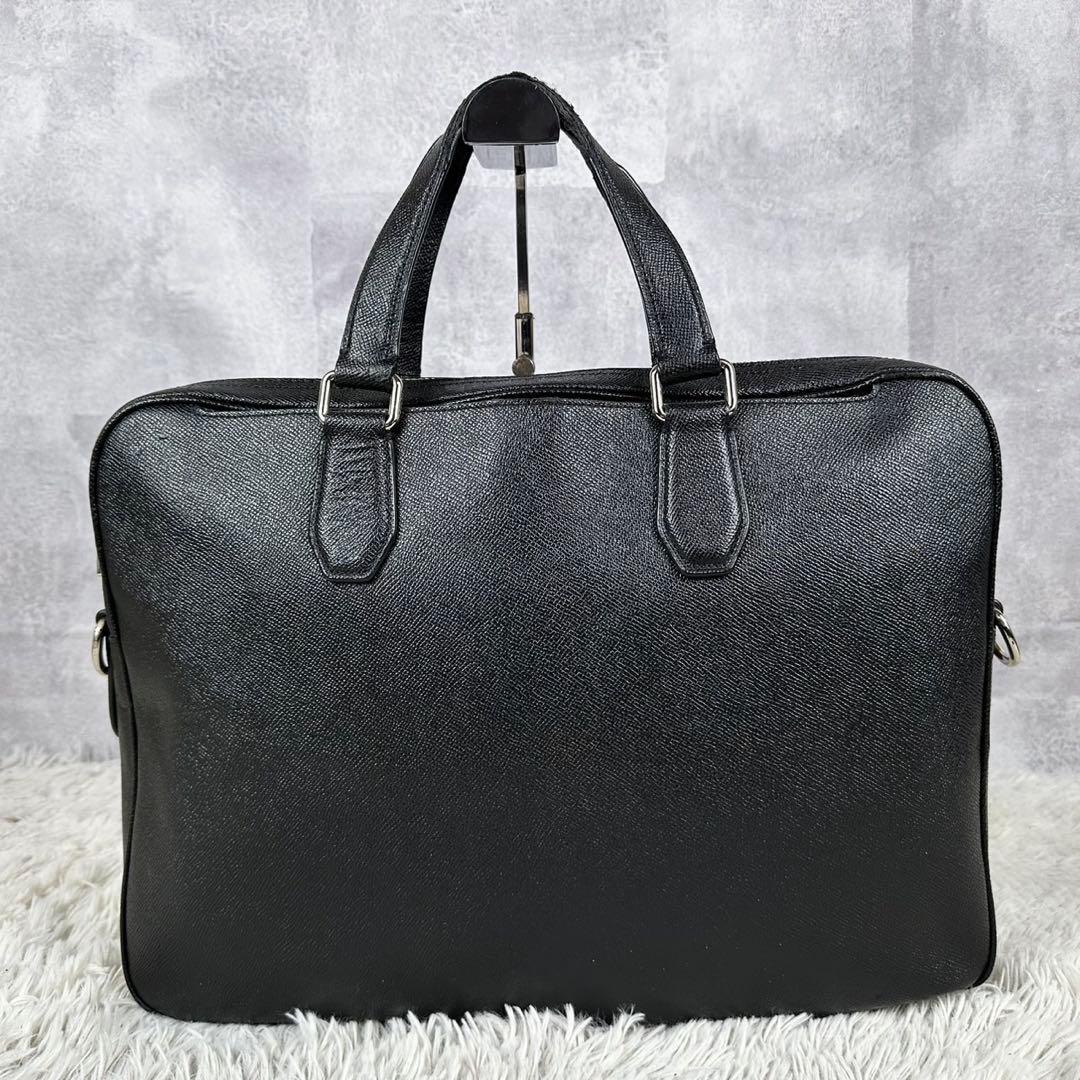 A4可 美品 コーチ レザー 2WAY ビジネスバッグ メトロポリタン ブラック