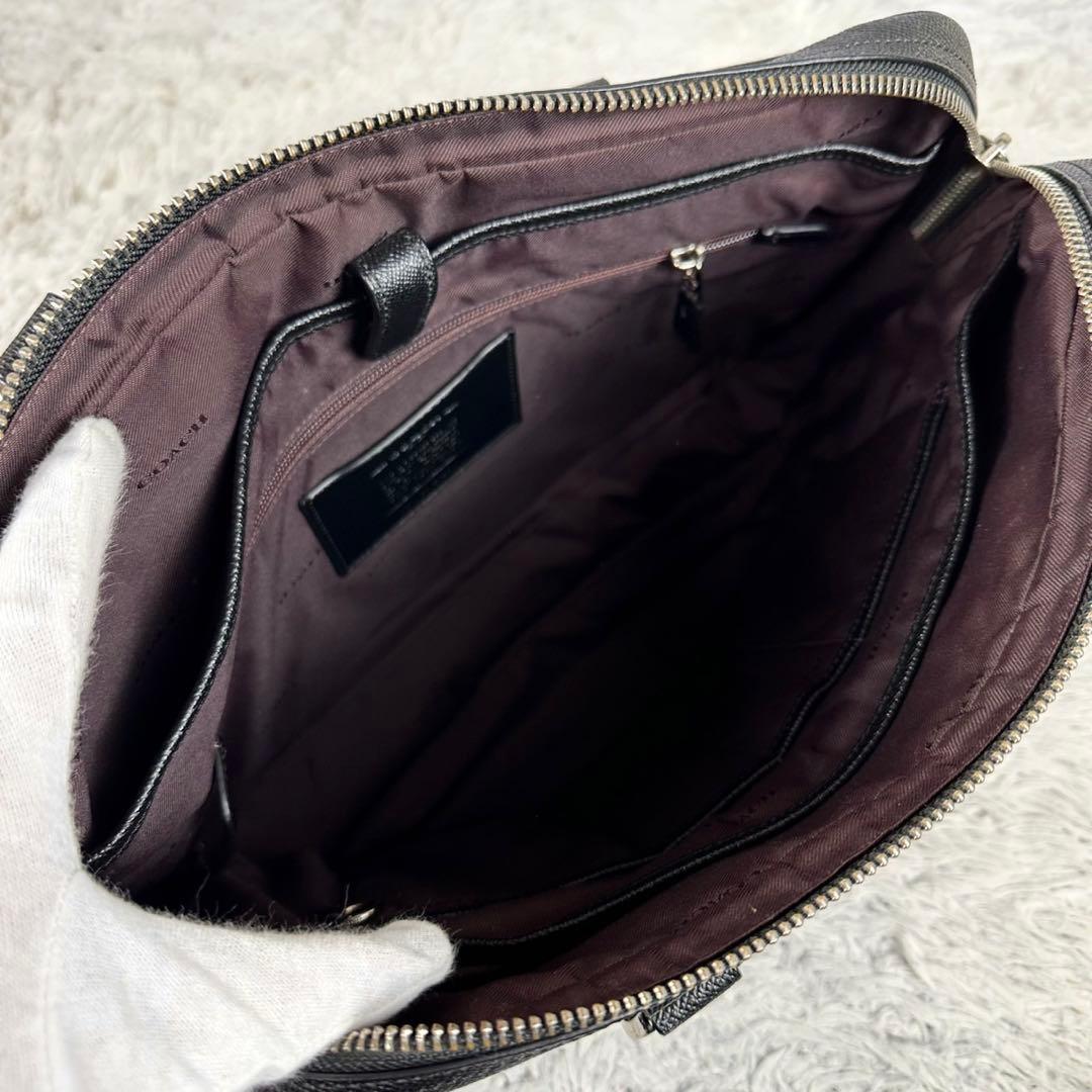 A4可 美品 コーチ レザー 2WAY ビジネスバッグ メトロポリタン ブラック