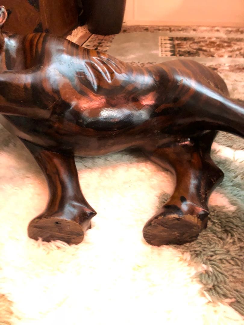 雄牛像 木製 置物 約33cm 約5.7kg