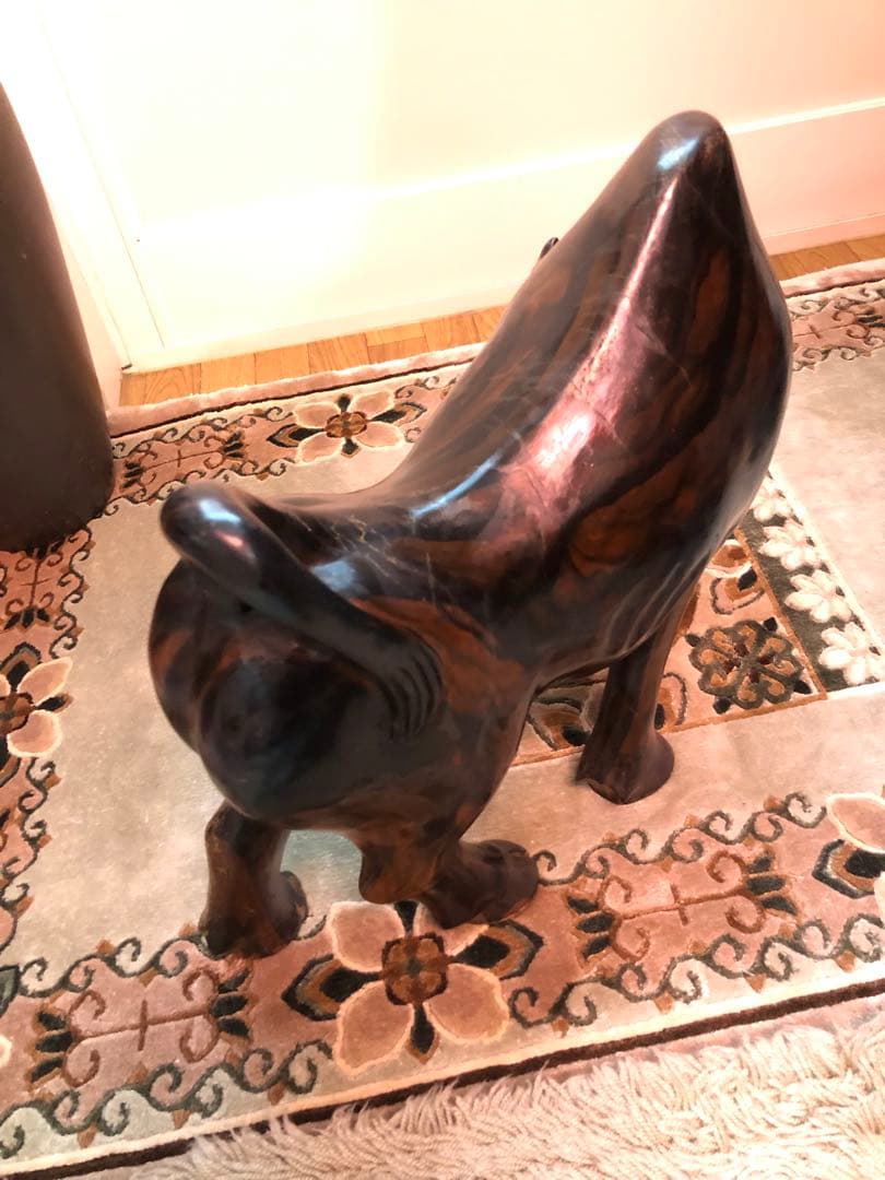 雄牛像 木製 置物 約33cm 約5.7kg