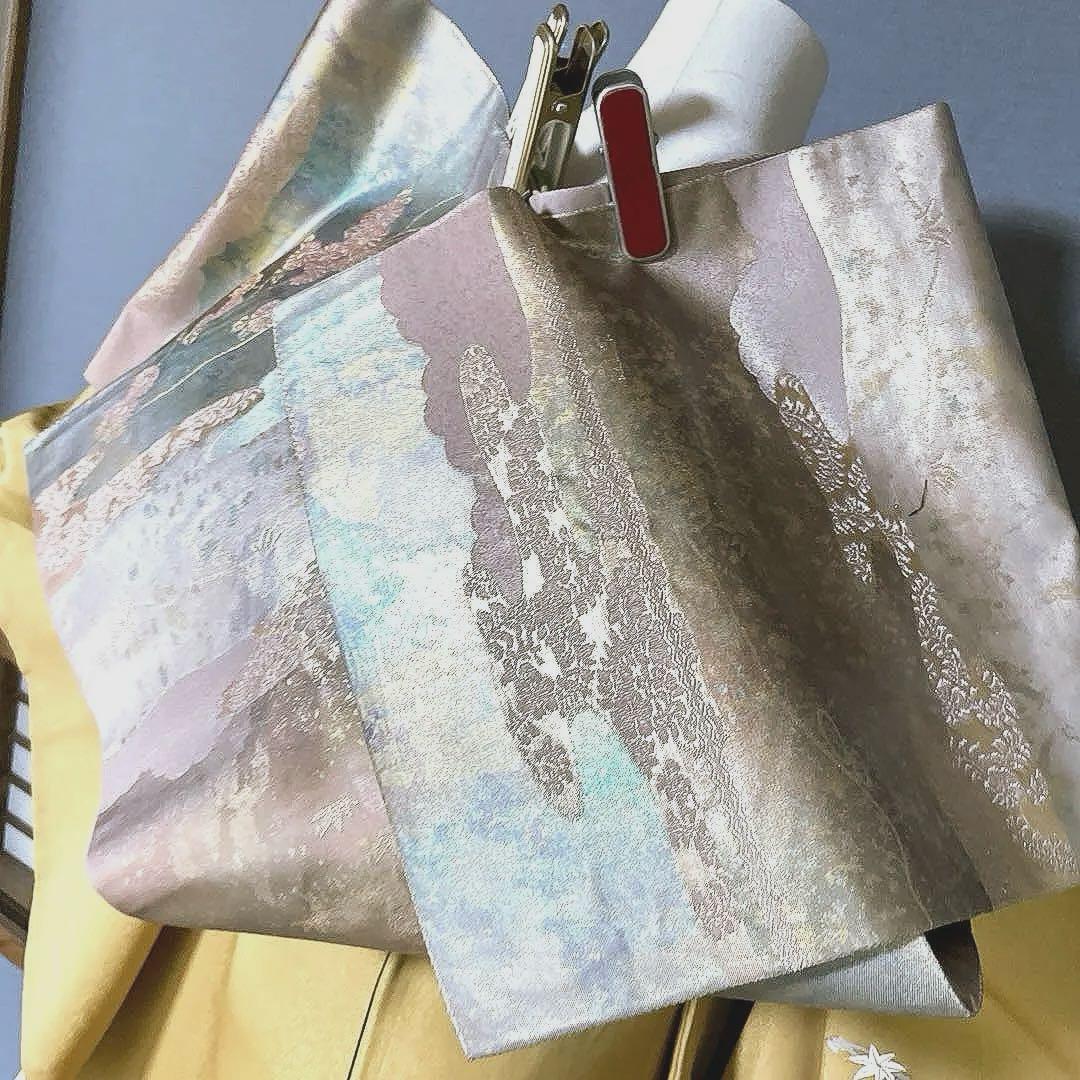 振袖フルセット　高身長　手描き友禅　鳳凰　成人式振袖　振袖　黄色