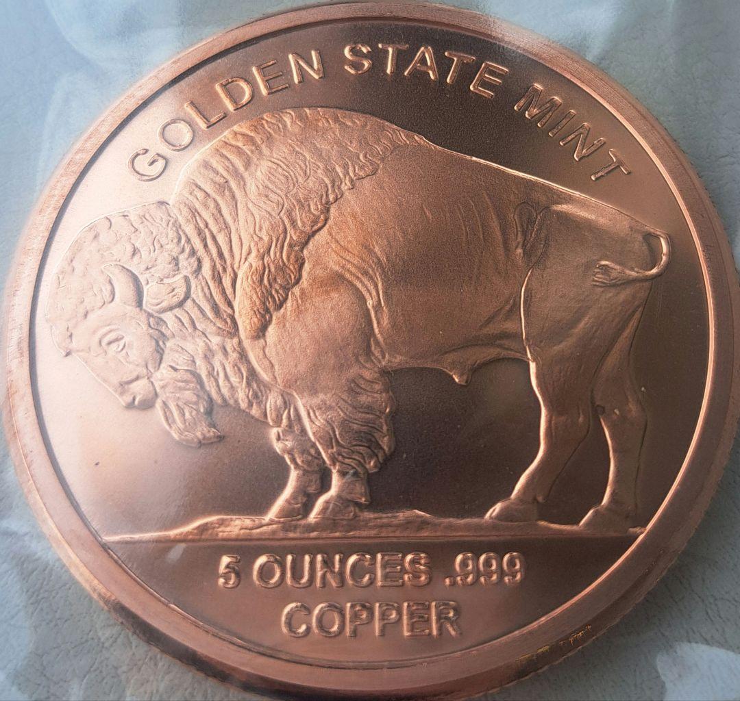 「バッファロ」純銅5オンスメダル