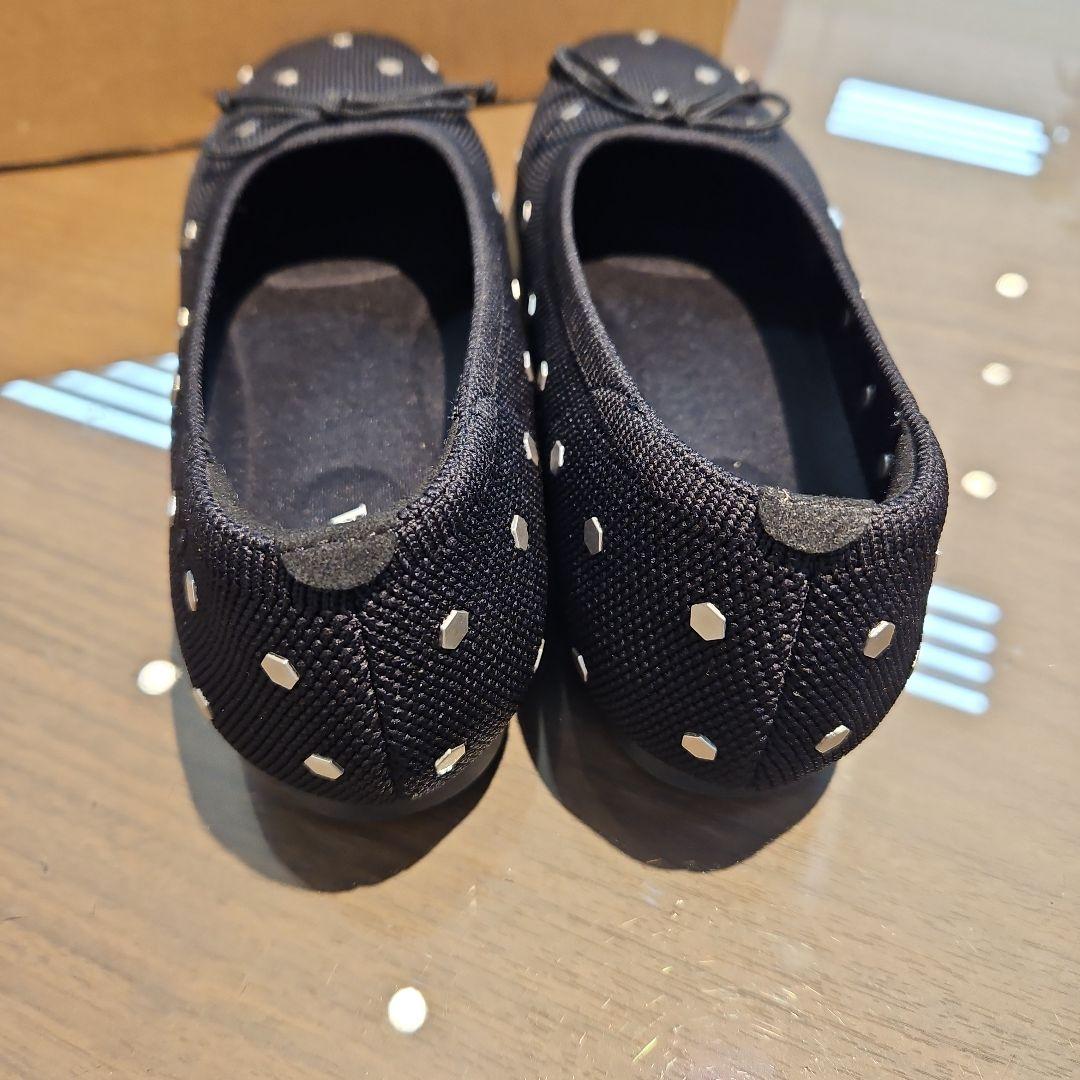 VIVAlA ドット柄 ブラックバレリーナ フラットシューズ 38