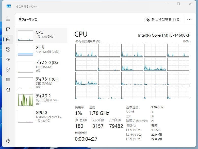 i5-14600KF 新品ケース DDR5-16G win11 office