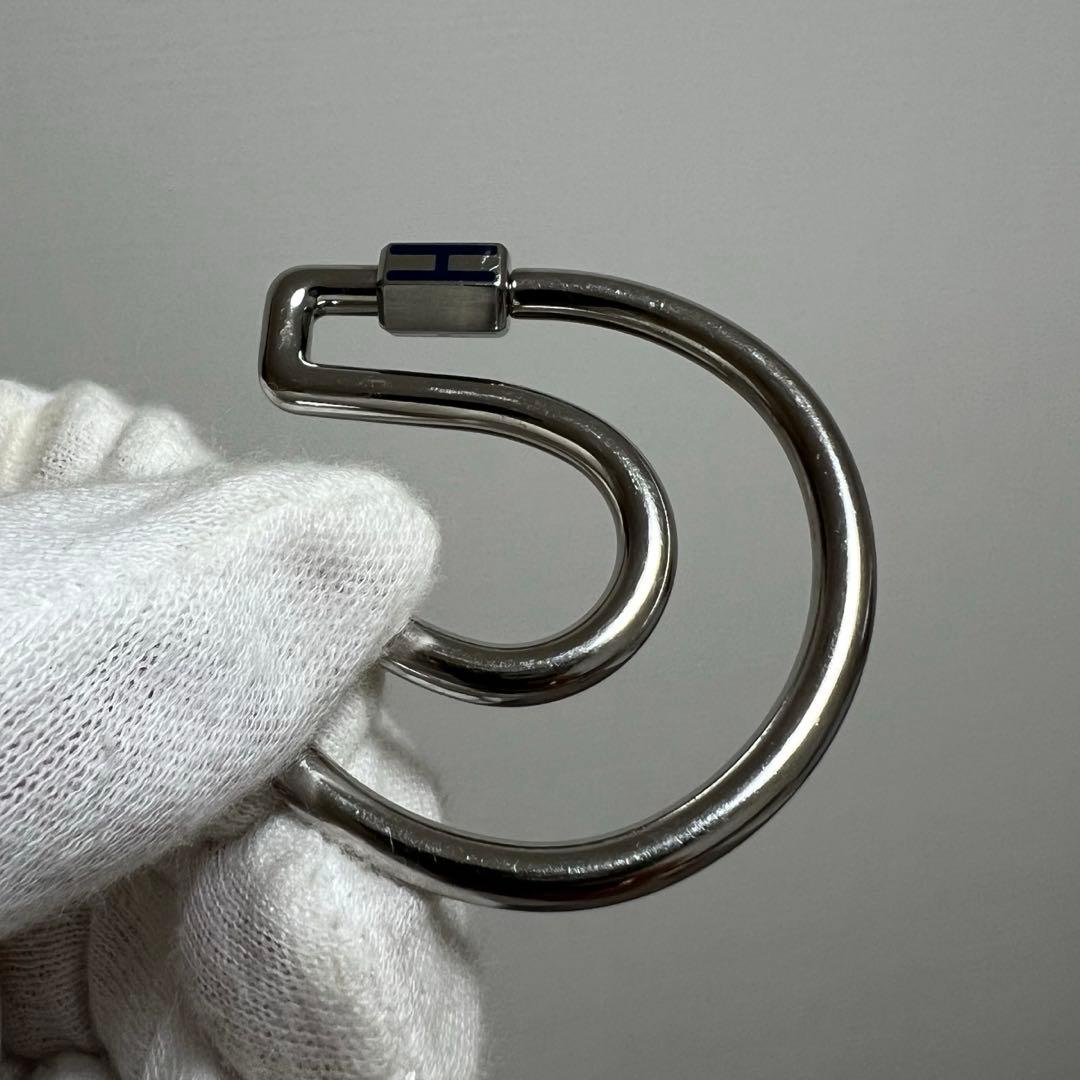 エルメス キーリング シュヴァル 蹄型 キーホルダー ネイビー 国内正規品