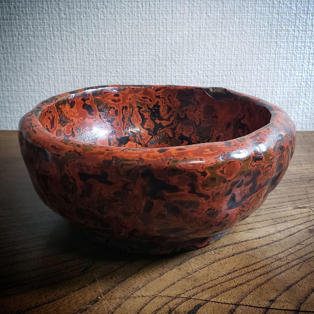 会津塗り　天然木　乾漆鉢　漆器　菓子鉢　小物入れ　会津漆師道具　訳あり　割れ