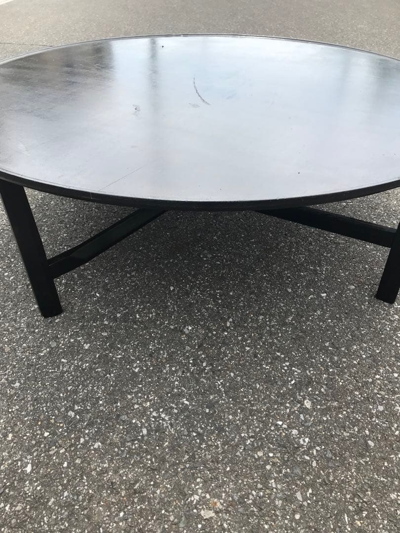 ◉木製丸型座卓◉ 117cm 黒