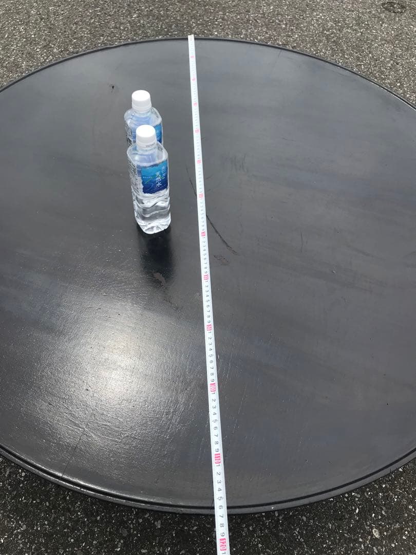 ◉木製丸型座卓◉ 117cm 黒