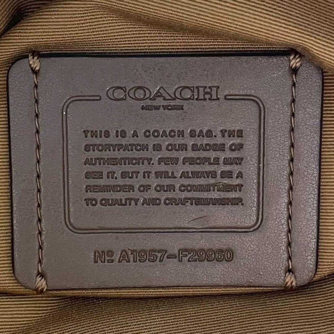 未使用級✨コーチ ショルダーバッグ キャンバス×レザー シグネチャー 斜め掛け