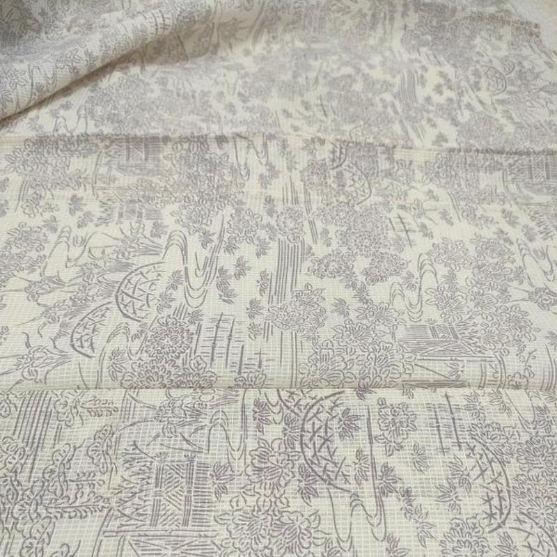 Club藤★夏 絹紅梅 小紋 浴衣 友禅文様 カジュアル 御仕立上り（3438）