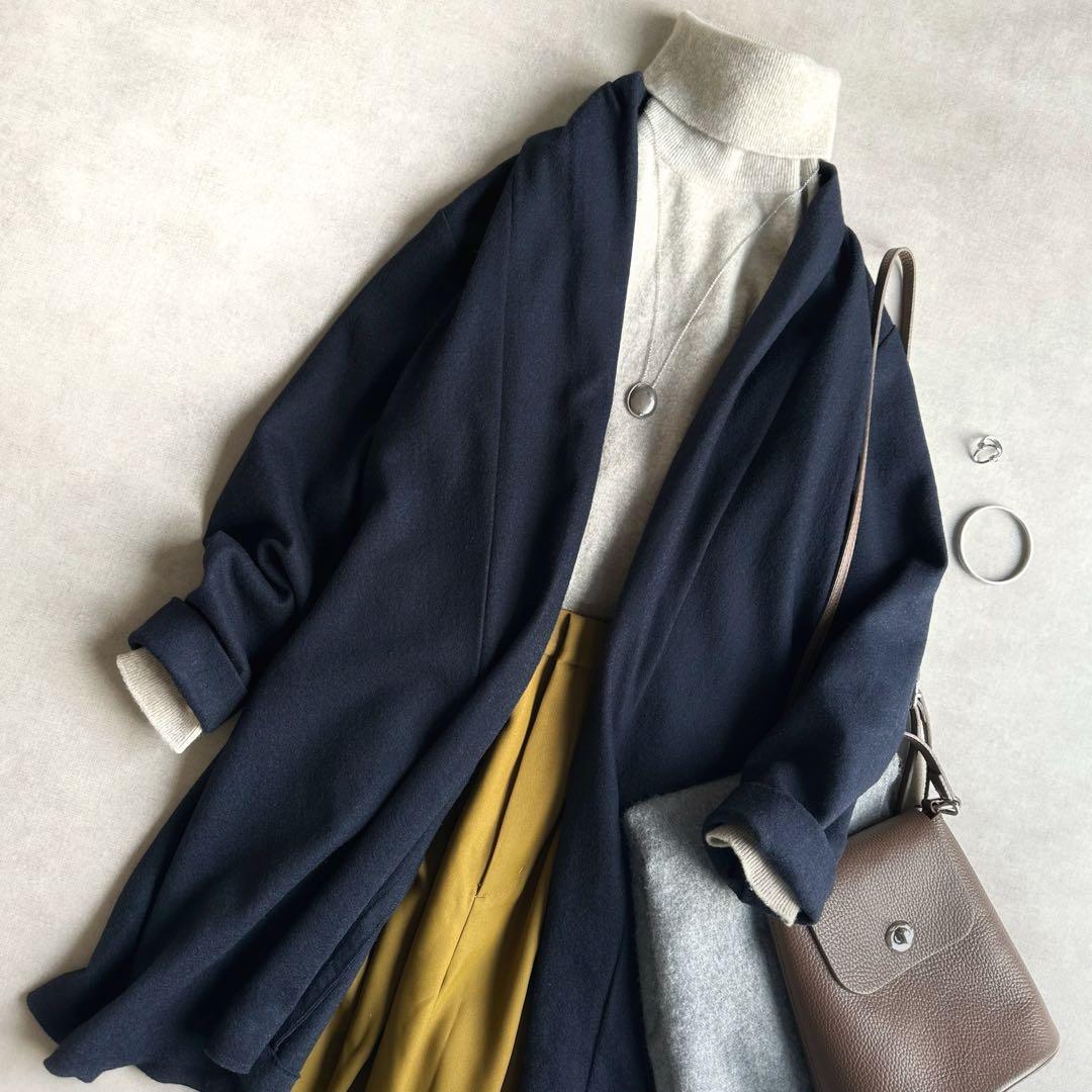 美品▲PallasPalace パラスパレス//ウールガウンコート グレー