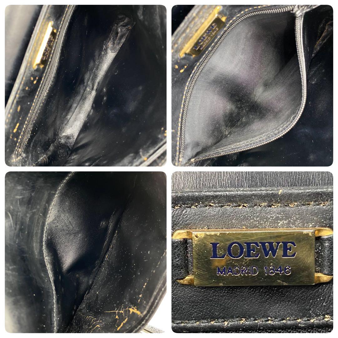 良品 LOEWE ロエベ アナグラム レザー ショルダーバッグ Vintage