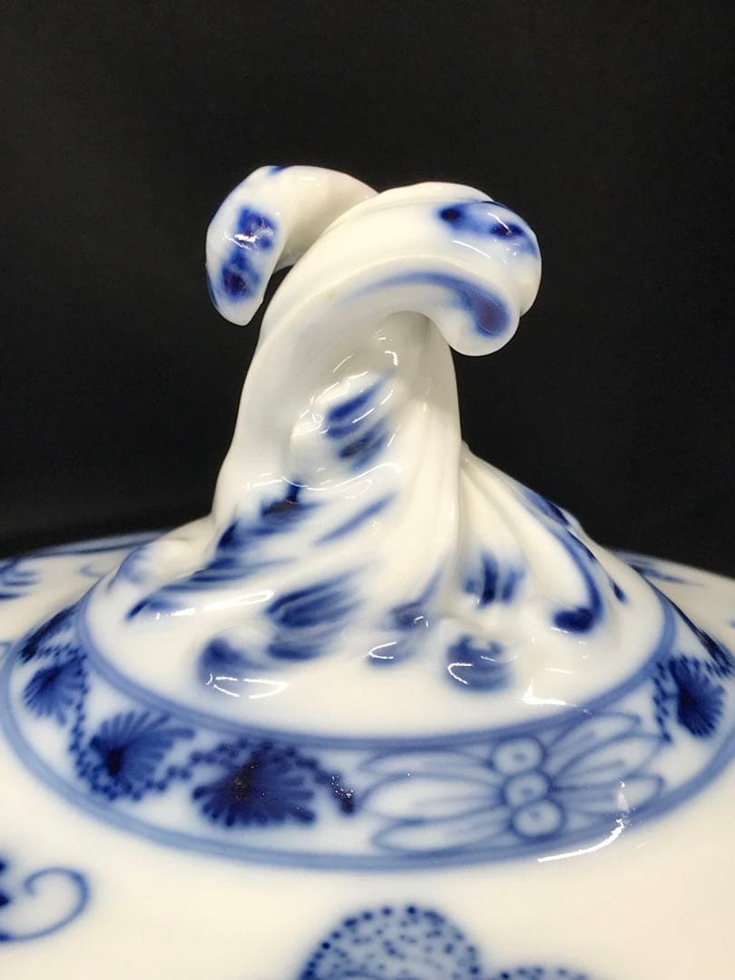 【レアUSED】meissen マイセン　ブルーオニオン　蓋付　蓋物