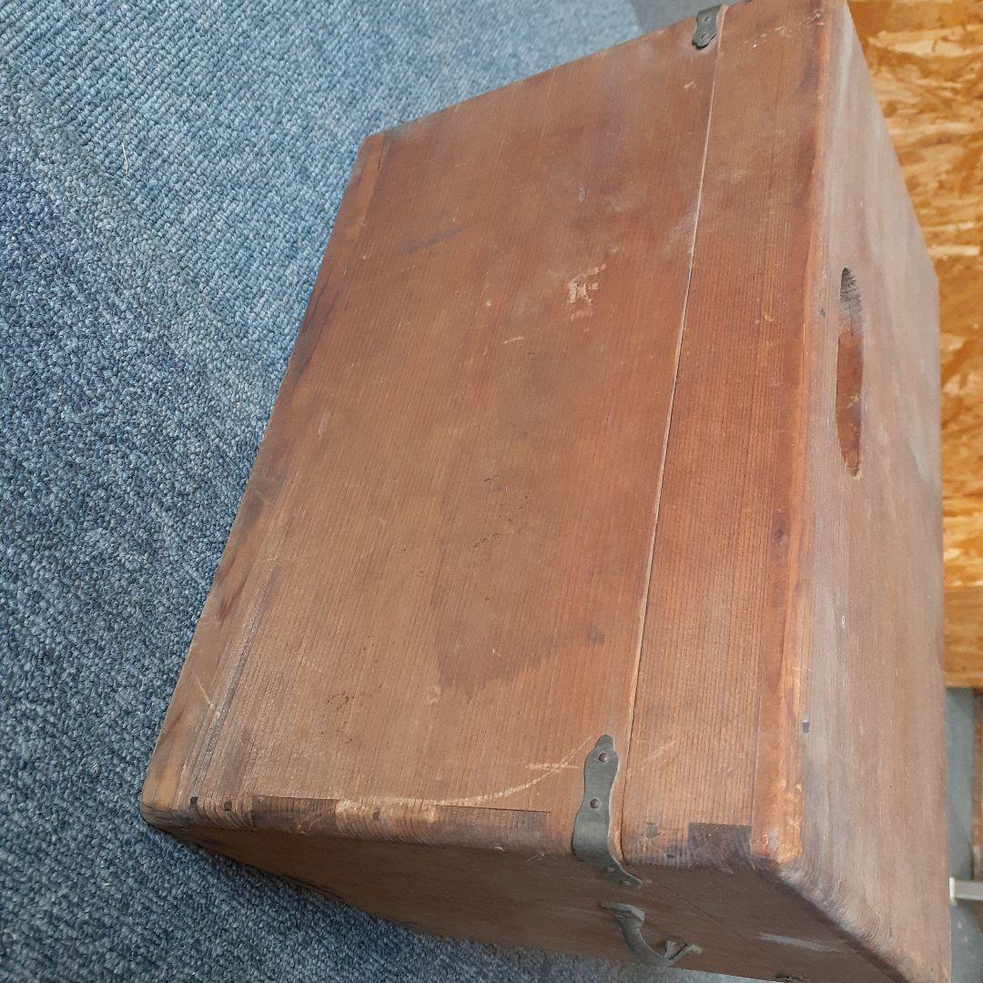 アンティーク　レトロ　木箱　洋裁箱　薬箱　裁縫箱　道具箱