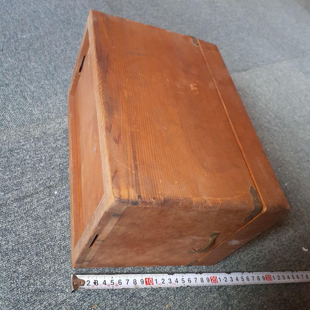 アンティーク　レトロ　木箱　洋裁箱　薬箱　裁縫箱　道具箱