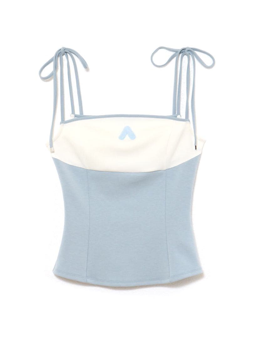 トップス andmary Sora bicolor camisole ice blue