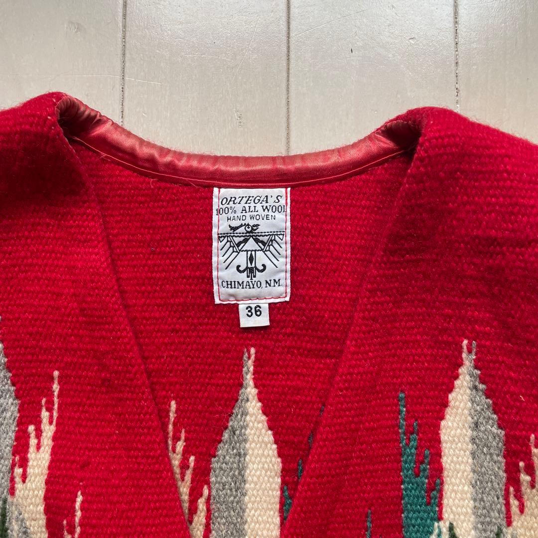 オルティガ　ウール100% レッド チマヨベスト 36