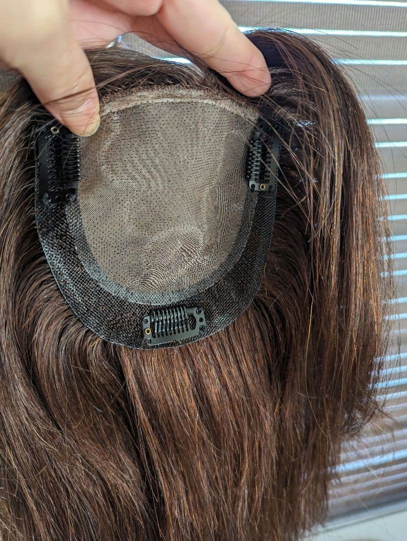 人毛100% 総手植え ハイクオリティトップピース 30cm