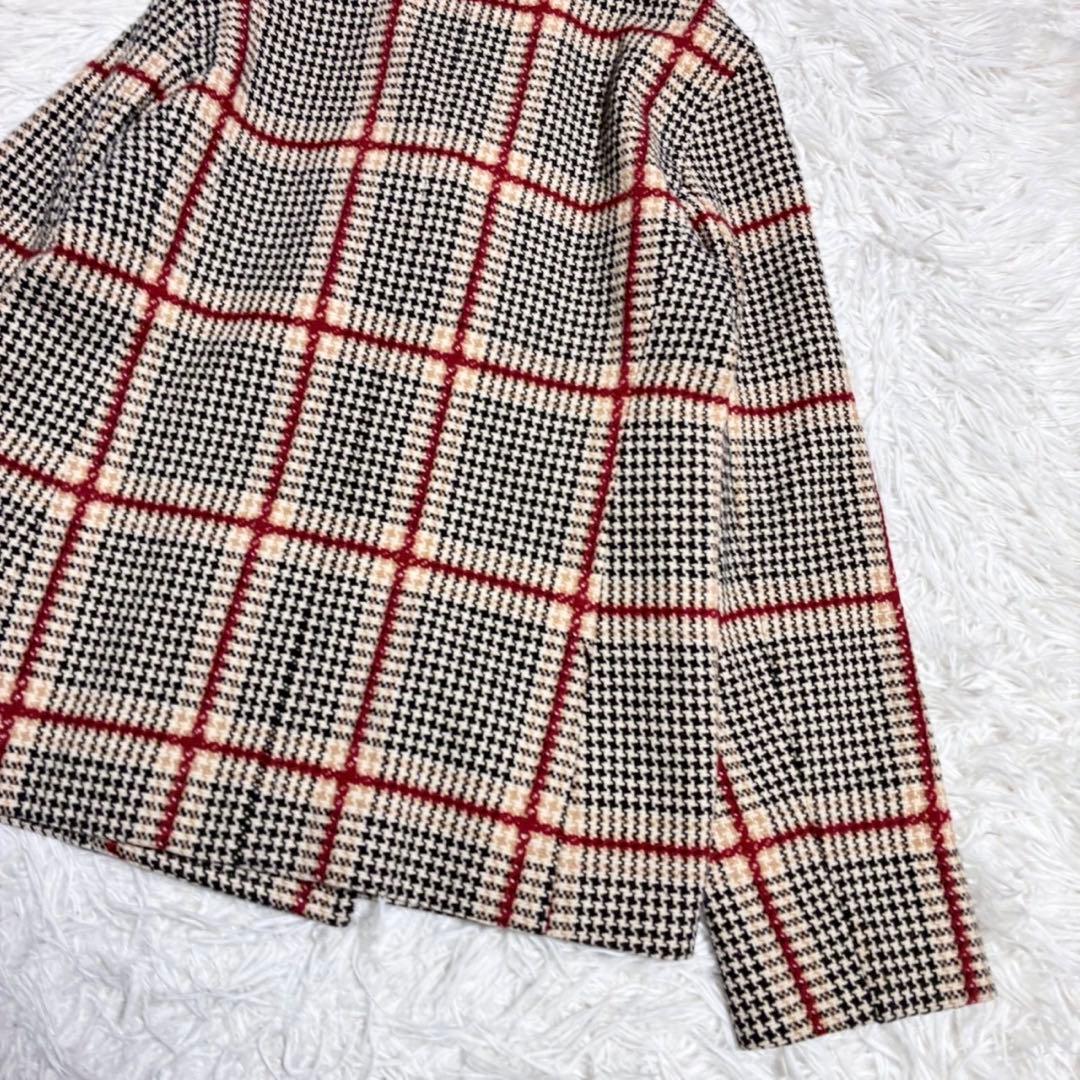 ひーこ IÉNA sese ダブルブレスト ピーコート チェック 裏地