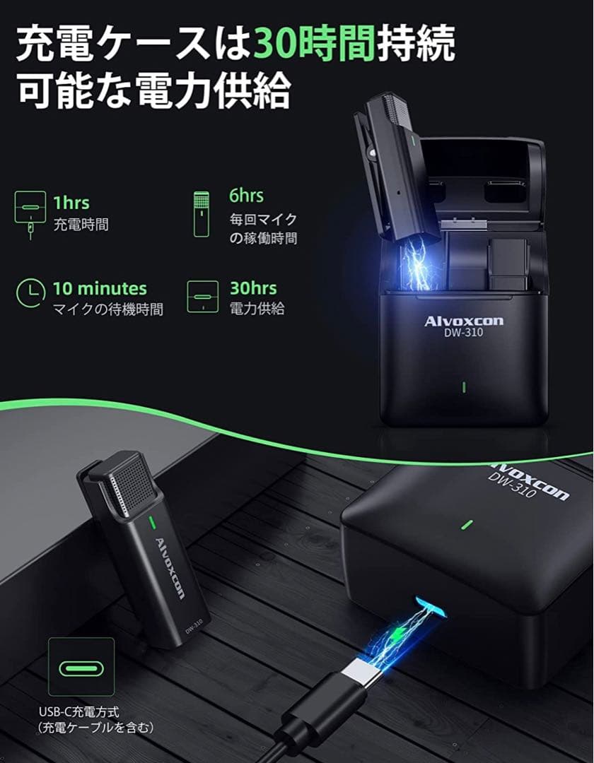 Alvoxcon ワイヤレスピンマイク2022新製品 新品未使用 プレゼント