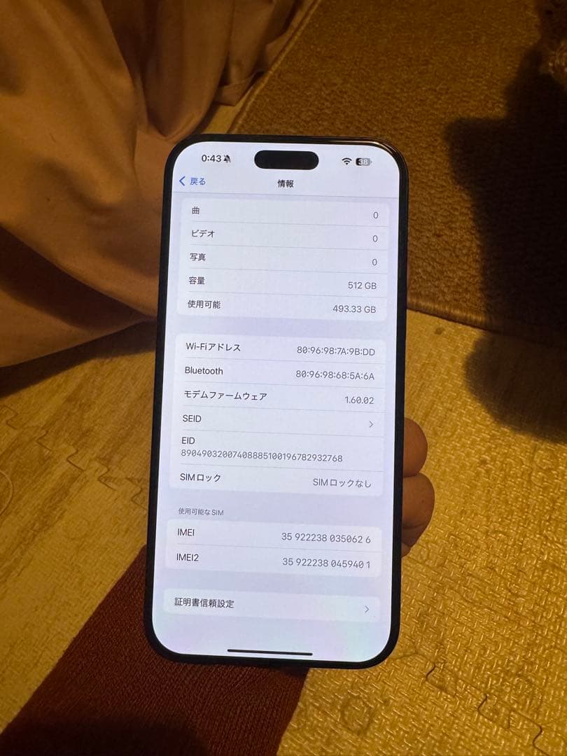 海外版iPhone 16 Pro Max 512GB,美品,バッテリーは100％