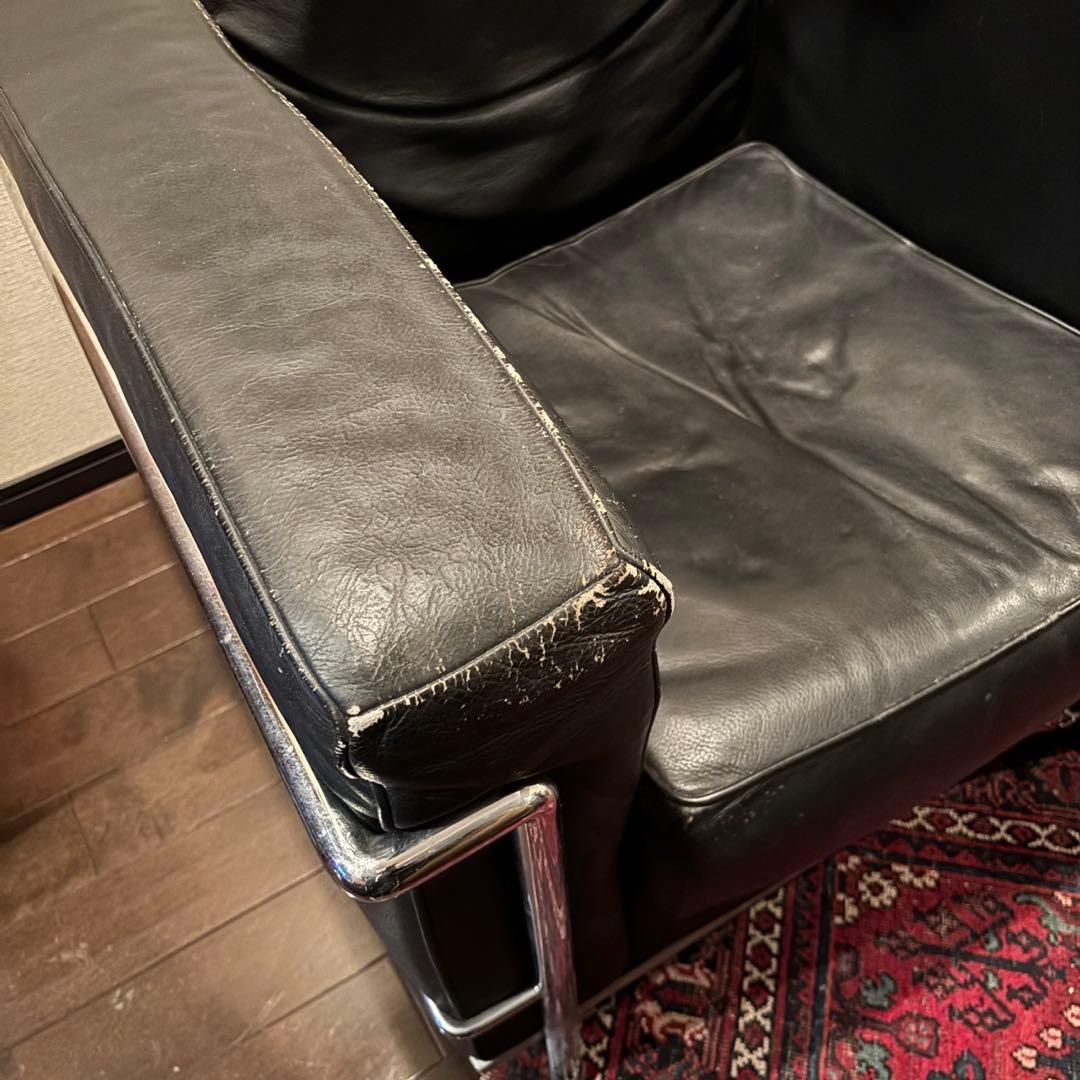2個セット購入者限定LC2 リプロダクト IDC大塚家具 黒本革 ルコルビュジエ