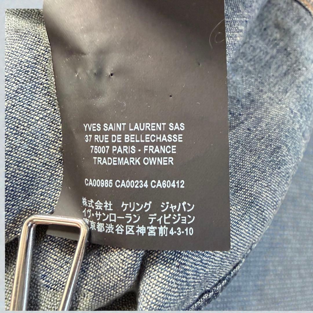 SAINT LAURENT PARIS デニム ボウタイ シャツ S 正規品
