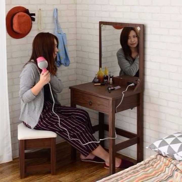 期間限定大特価　ドレッサー＆スツールセット　コンパクト　４色から選べる